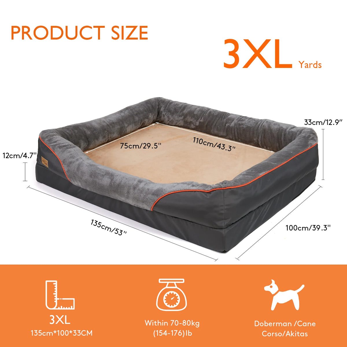 Comfortable Fleece Dog Bed With Removable Washable Cover