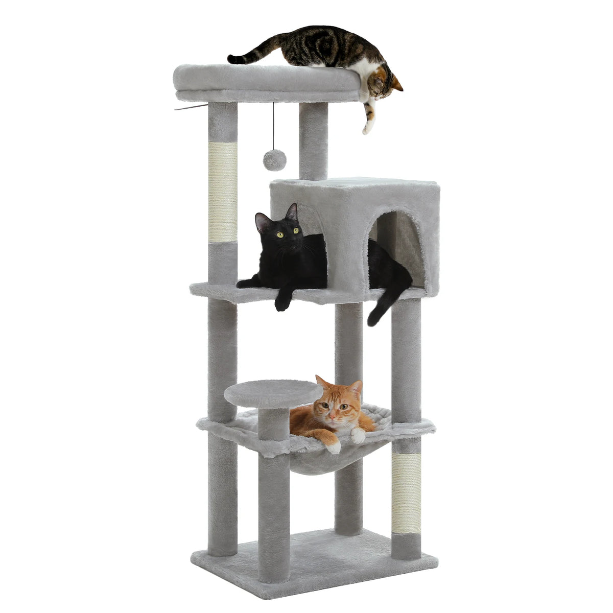 Multi Level Cat Tree Tower With Scratching Posts Condo And Hammock