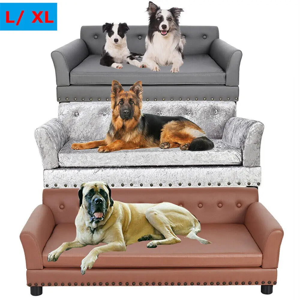 Heavy Duty Raised Pet Sofa Bed With Removable Velvet Cover
