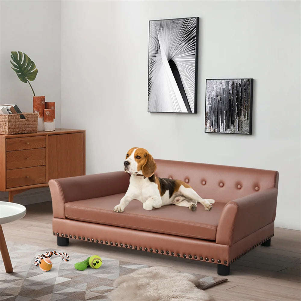 Heavy Duty Raised Pet Sofa Bed With Removable Velvet Cover