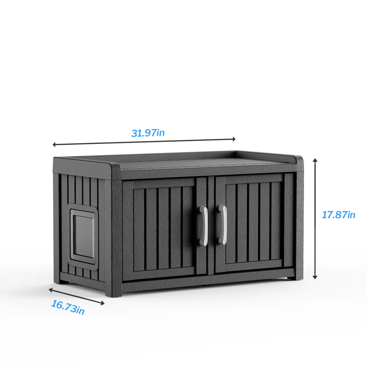All Weather Double Door Resin Cat House For Indoor And Outdoor Pets