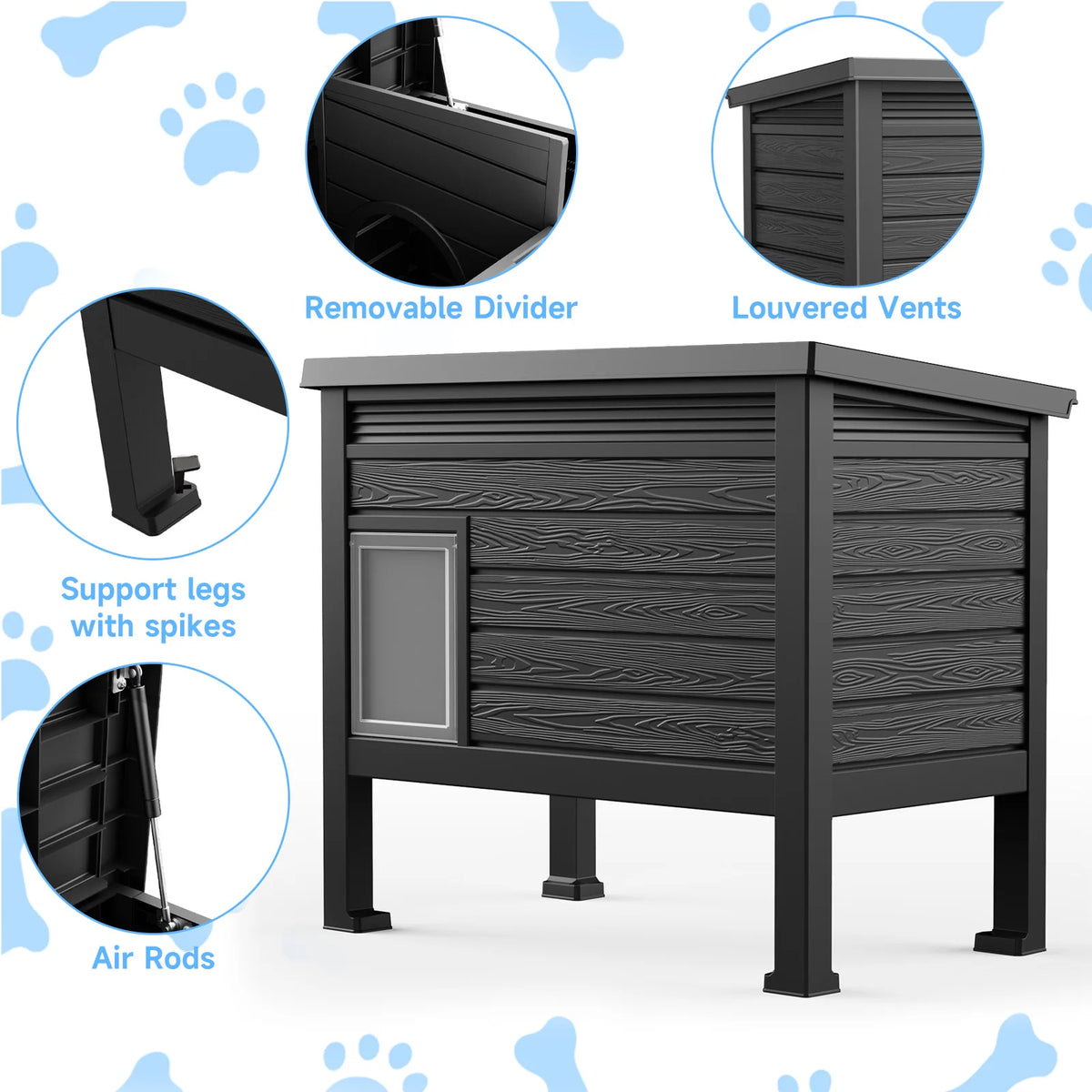 Weatherproof Plastic Cat House With Heating Pad Indoors Or Outdoors