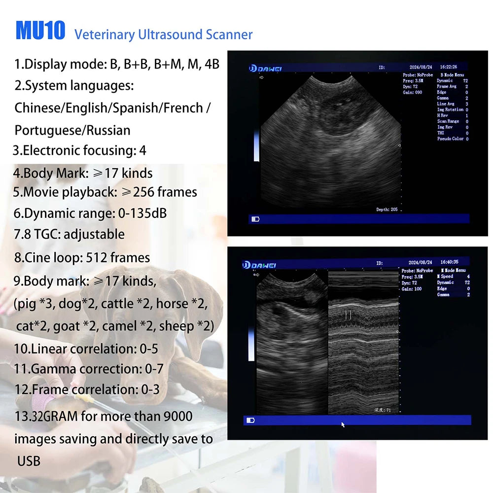 Portable Veterinary Ultrasound Scanner For Pet Pregnancy Detection
