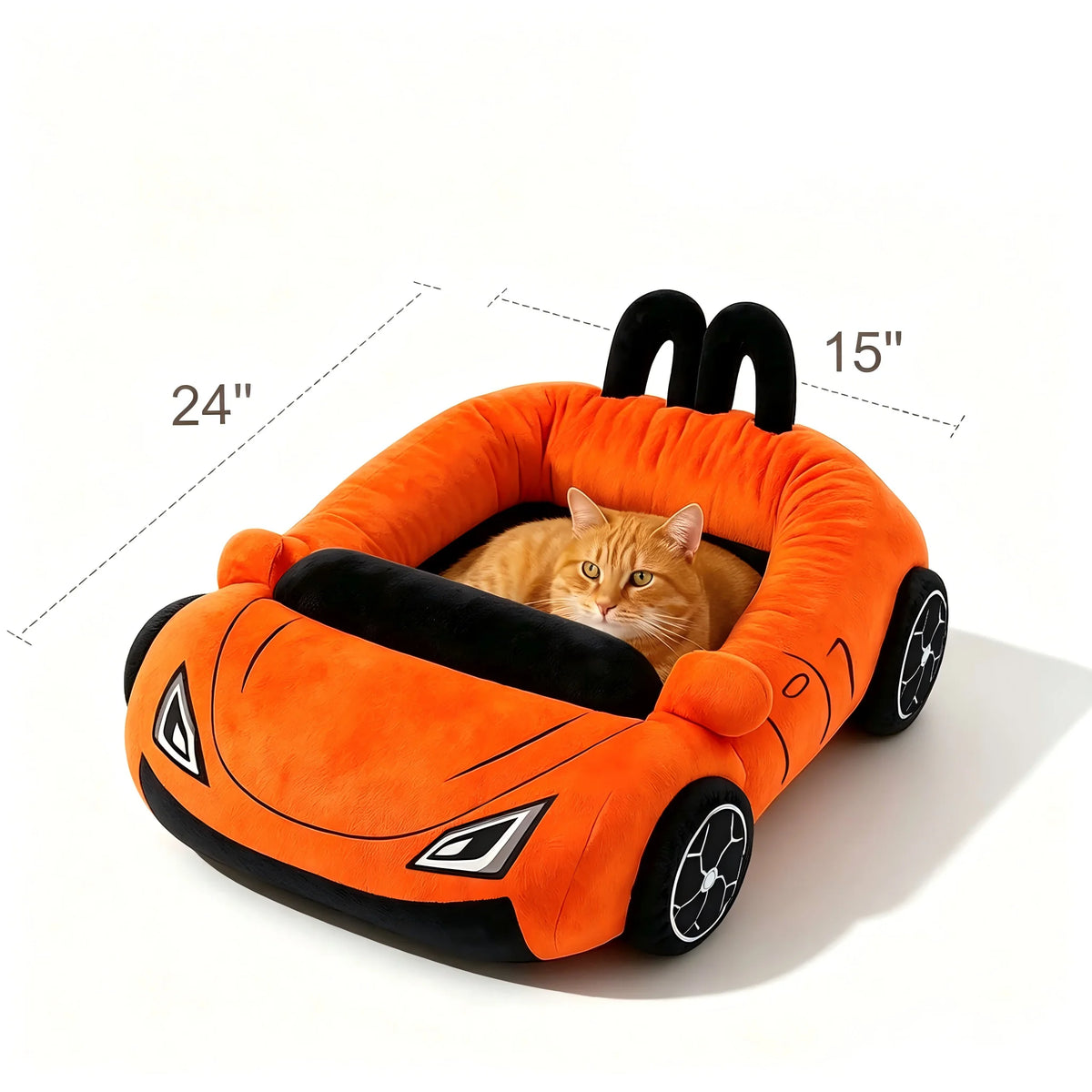 Cozy Supercar Style Cat Bed With Washable Coral Fleece Pillow For Cats