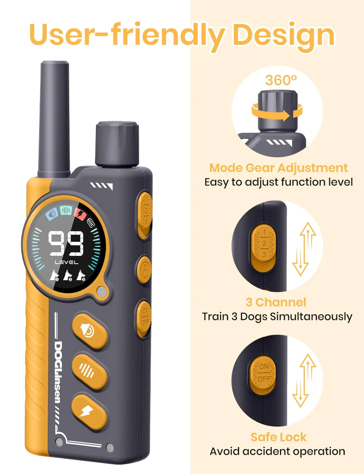 IPX7 Waterproof Dog Training Collar Anti Bark Shock Remote For Dogs