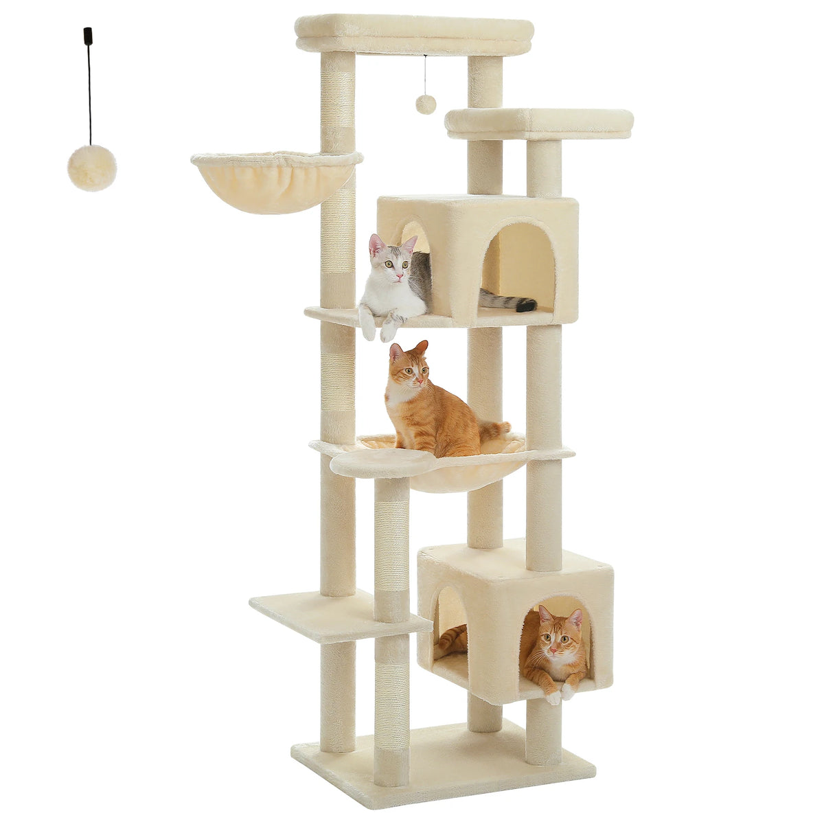 Tall Cat Tree With Large Hammock And Scratching Posts Indoor Tower