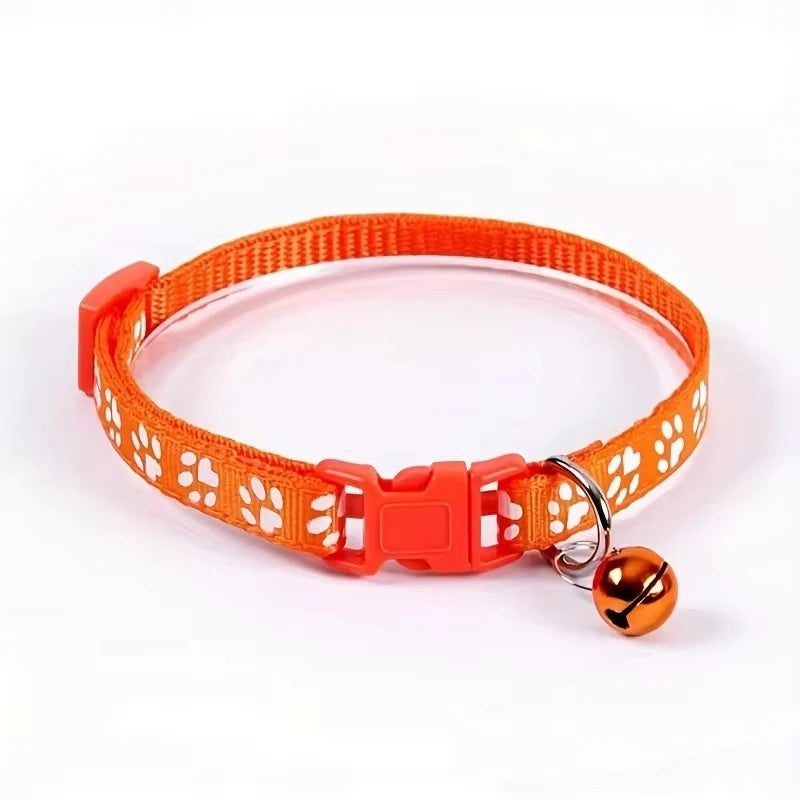 Adjustable Cat Collar With Bell And Decorative Ribbon For Pets And Kittens