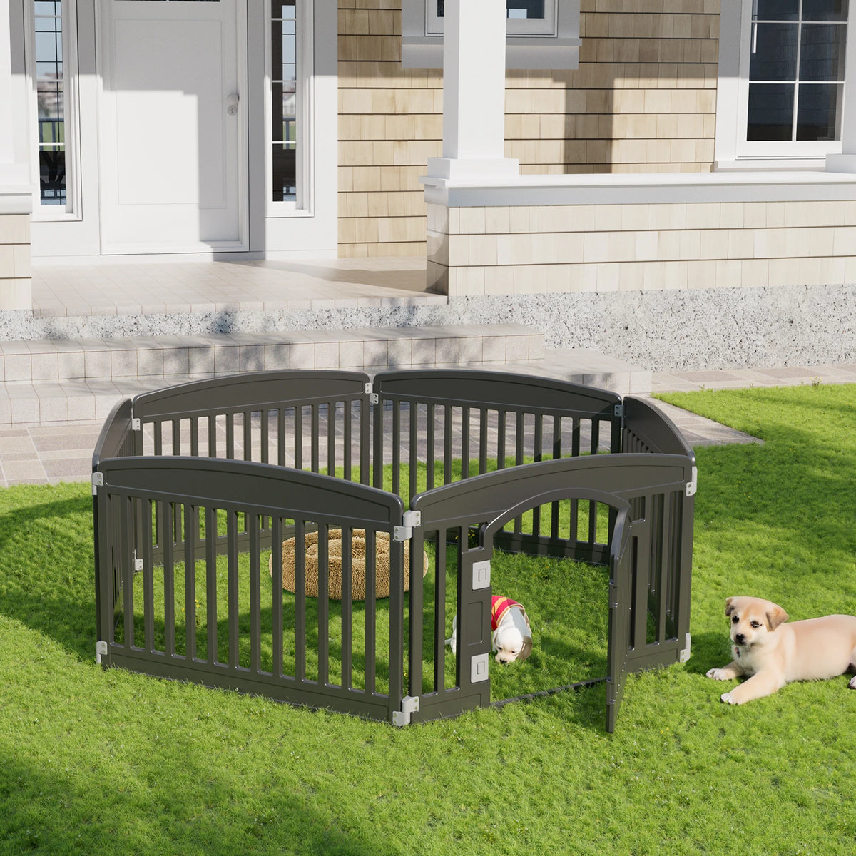 Foldable Expandable Plastic Dog Playpen Portable Pet Fence