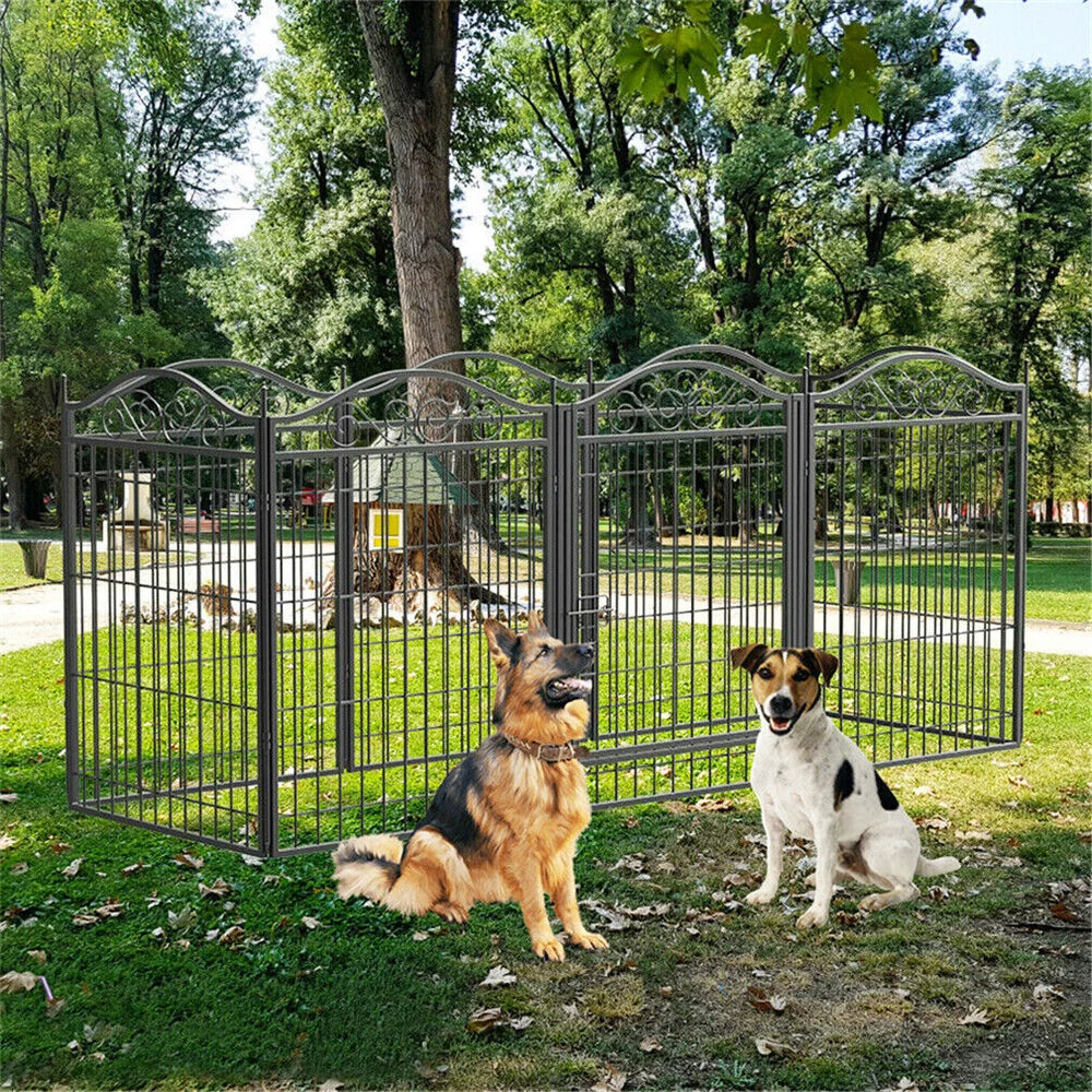 Heavy Duty 8 Panel Metal Dog Playpen With Secure Entry Door