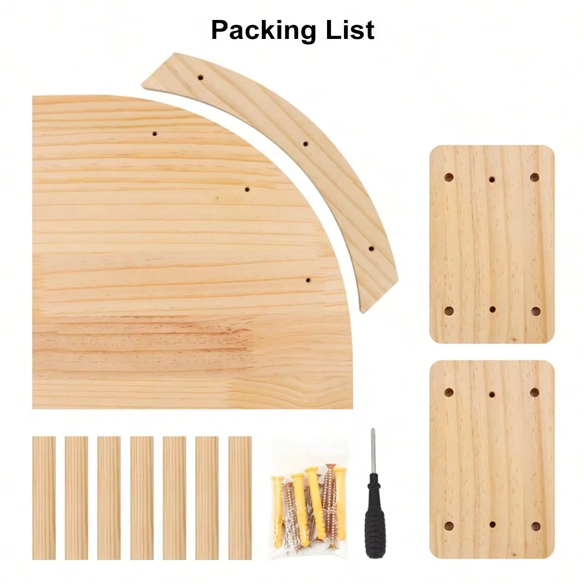 Wall Mounted Pine Wood Cat Hammock Set With Steps For Indoor Cats