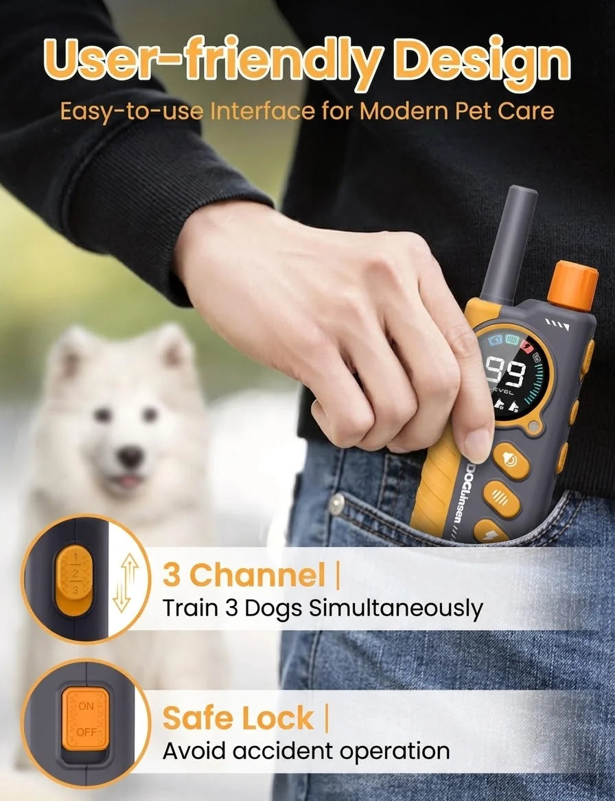 IPX7 Waterproof Dog Training Collar Anti Bark Shock Remote For Dogs