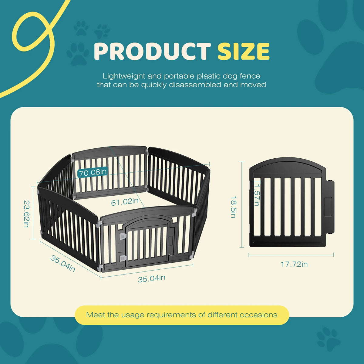 Foldable Expandable Plastic Dog Playpen Portable Pet Fence