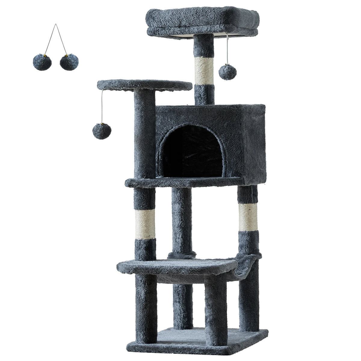 Multi-Level Cat Tree With Sisal Scratching Posts Indoor Climbing Tower For Cats