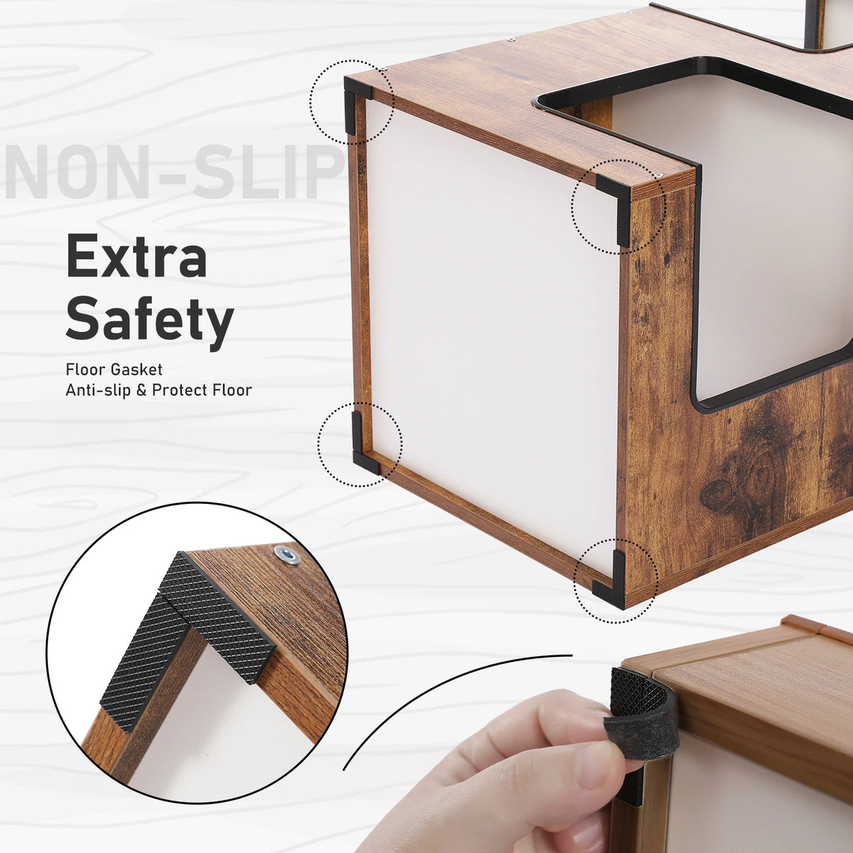 Modern Wood Cat Condo House With Removable Mats And Scratching Post