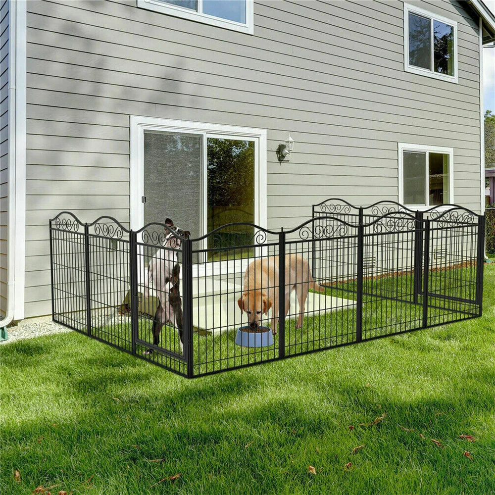 Heavy Duty 8 Panel Metal Dog Playpen With Secure Entry Door