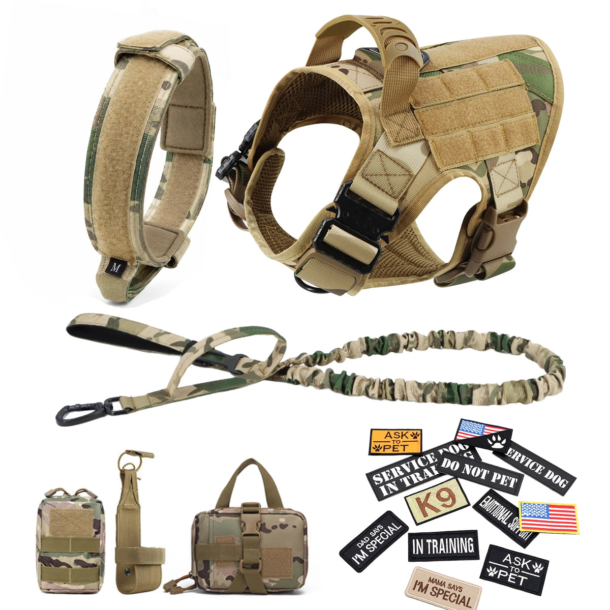 Tactical Dog Harness Vest Training Gear With Quick Release And Padding