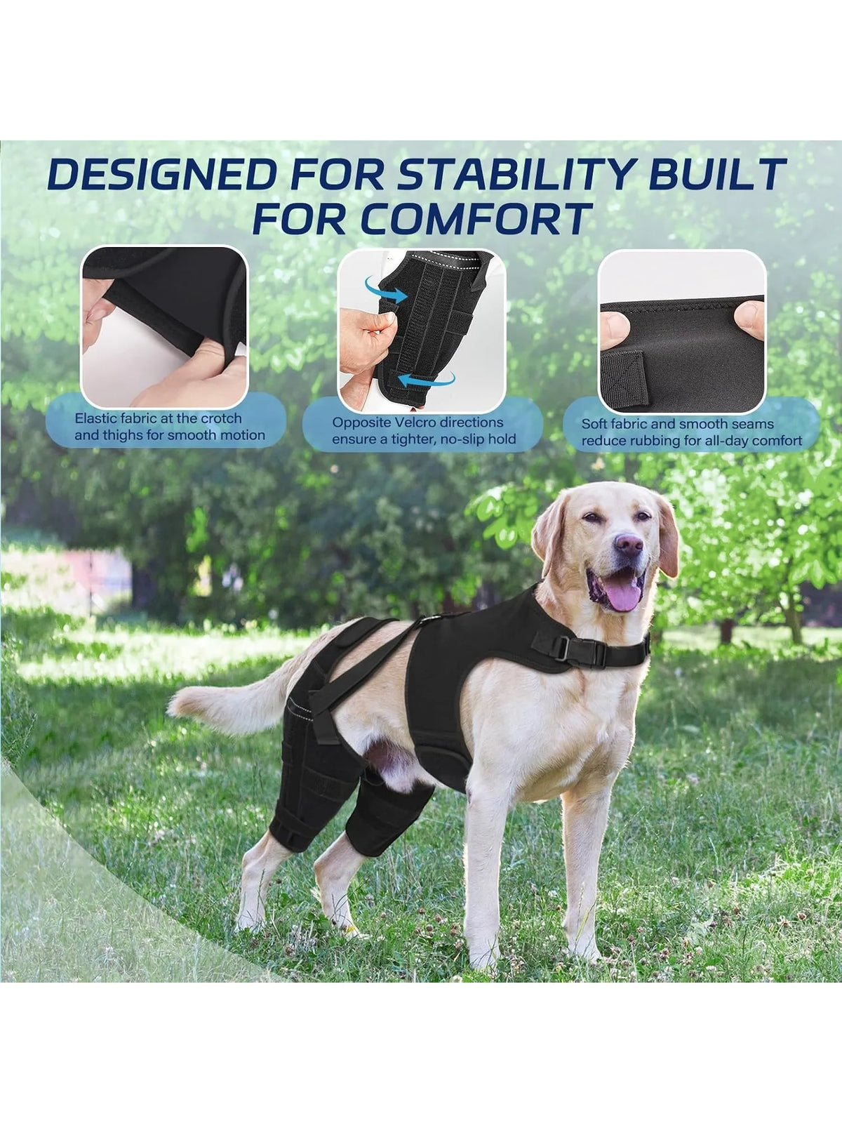 Dog Knee Brace Stabilizer With Adjustable Straps For Acl Injuries