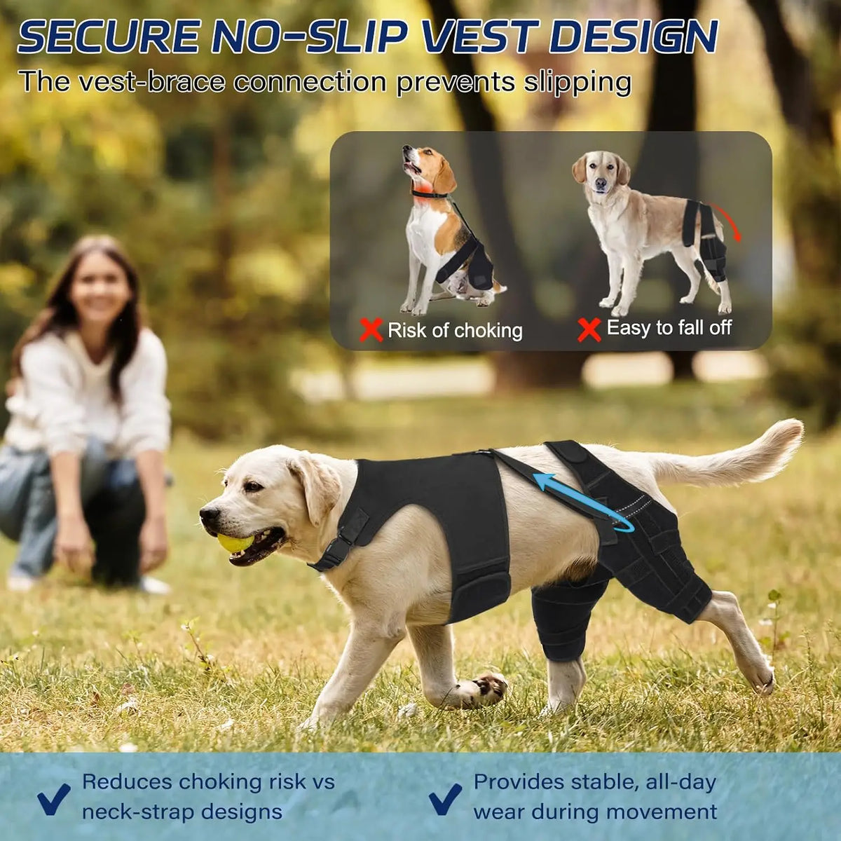 Dog Knee Brace Stabilizer With Adjustable Straps For Acl Injuries