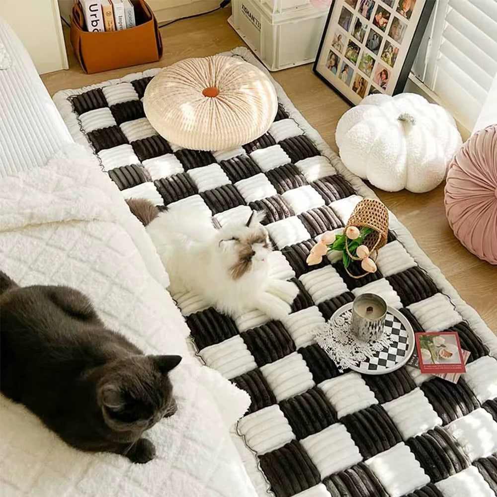 Washable Coral Fleece Dog Bed Mat And Anti Slip Car Seat Cover