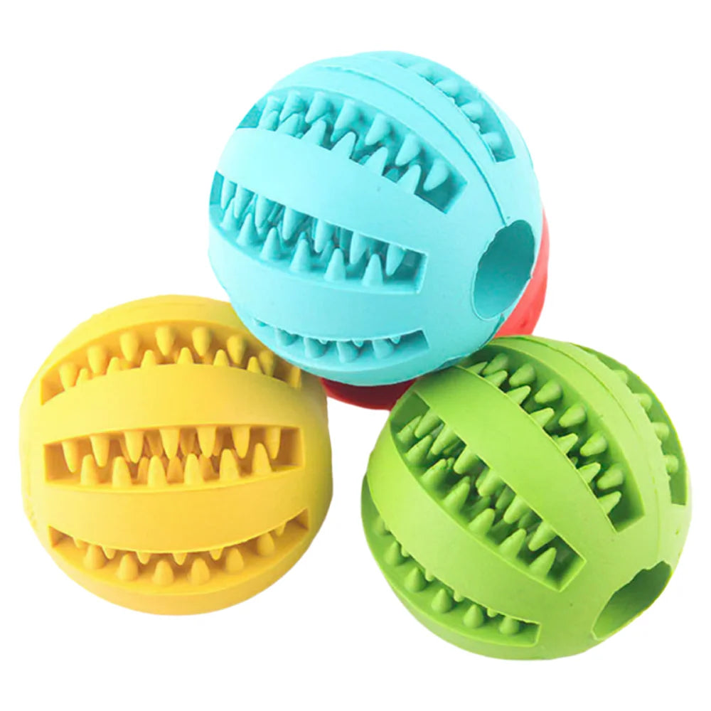 Durable Rubber Dog Chew Ball Teething Puzzle Interactive Training Toy