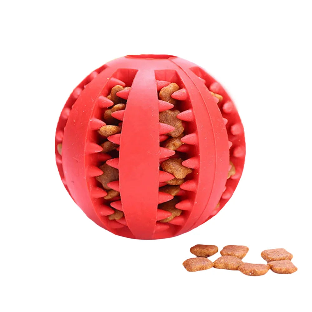 Durable Rubber Dog Chew Ball Teething Puzzle Interactive Training Toy