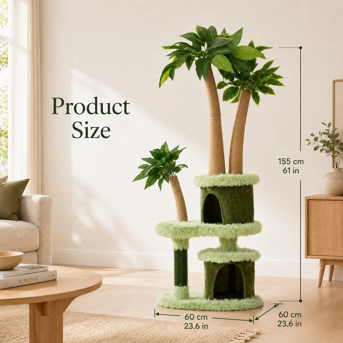 Double Tier Cat Tree With Fun Platform And Scratching Post