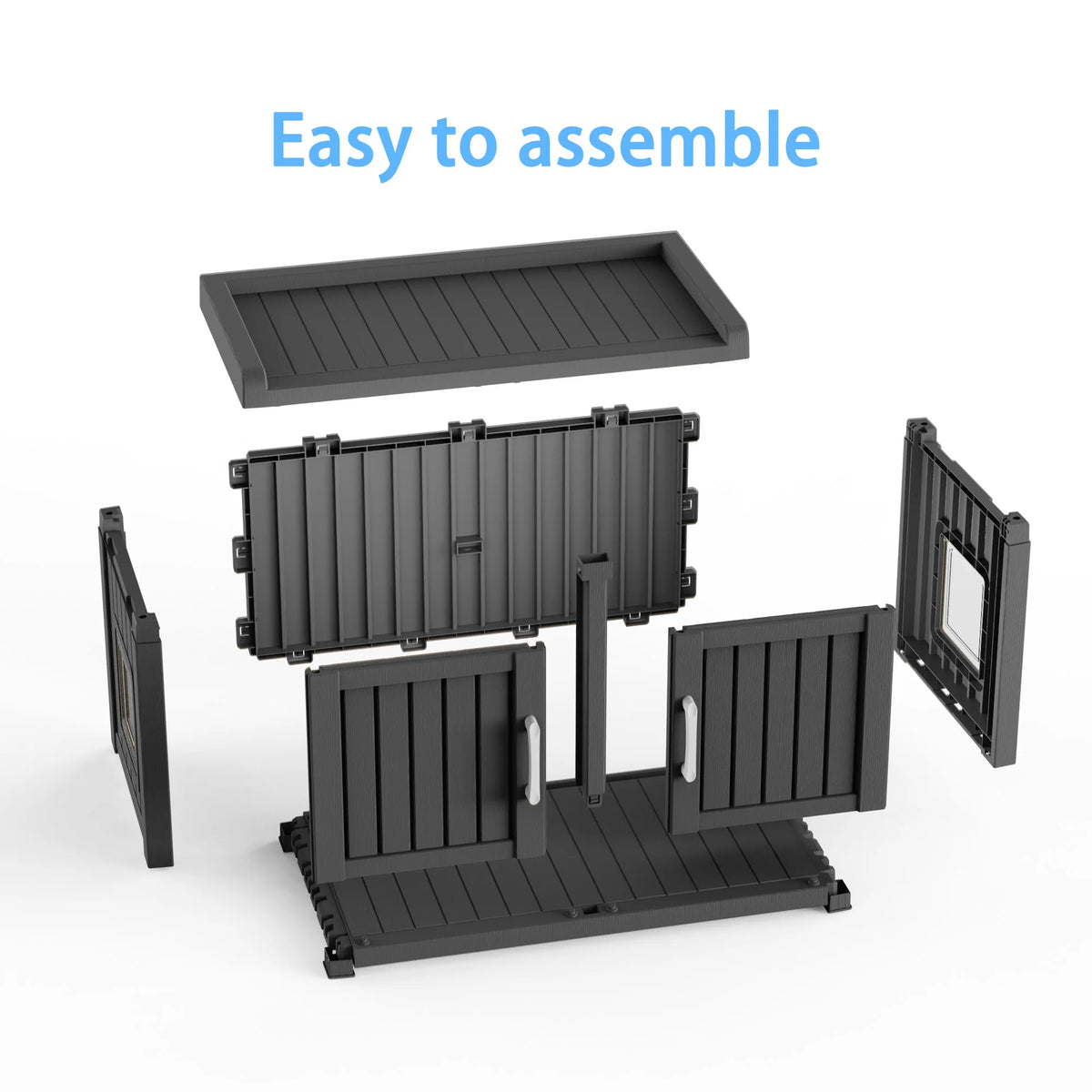 All Weather Double Door Resin Cat House For Indoor And Outdoor Pets