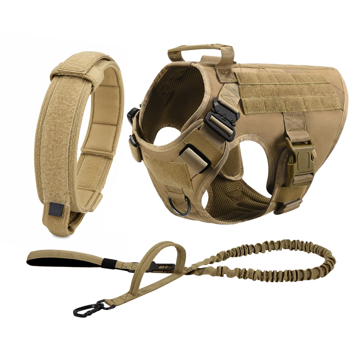 Tactical Dog Harness With Molle Pouches Quick Release Walking Vest