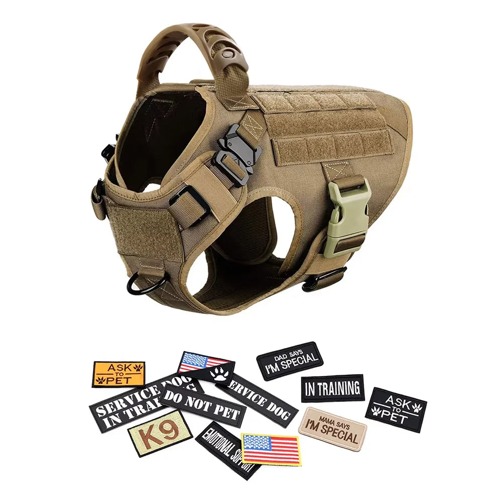 Tactical Dog Harness Vest Training Gear With Quick Release And Padding