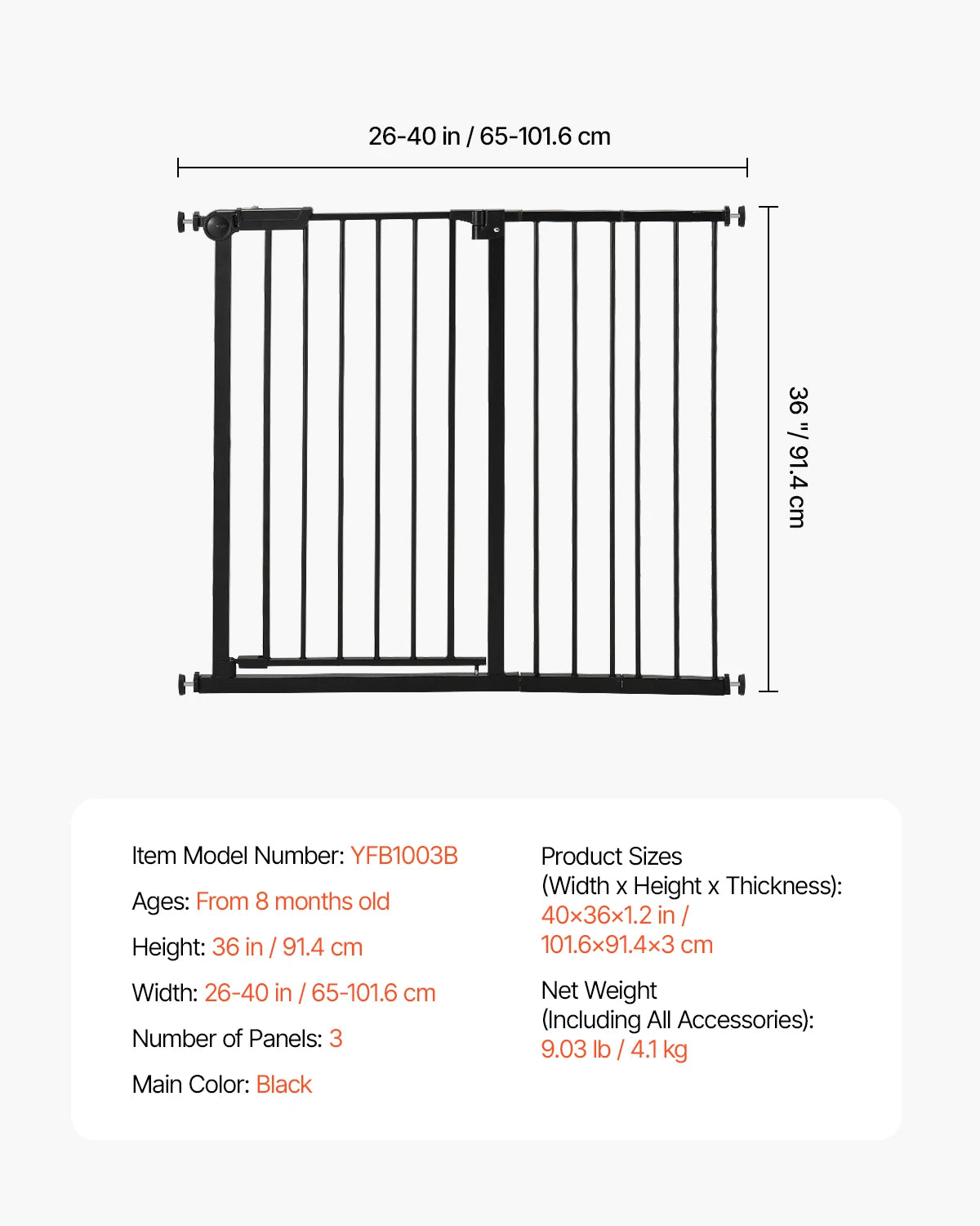 Pressure Mount Walk Thru Baby And Dog Gate With Secure Doorway