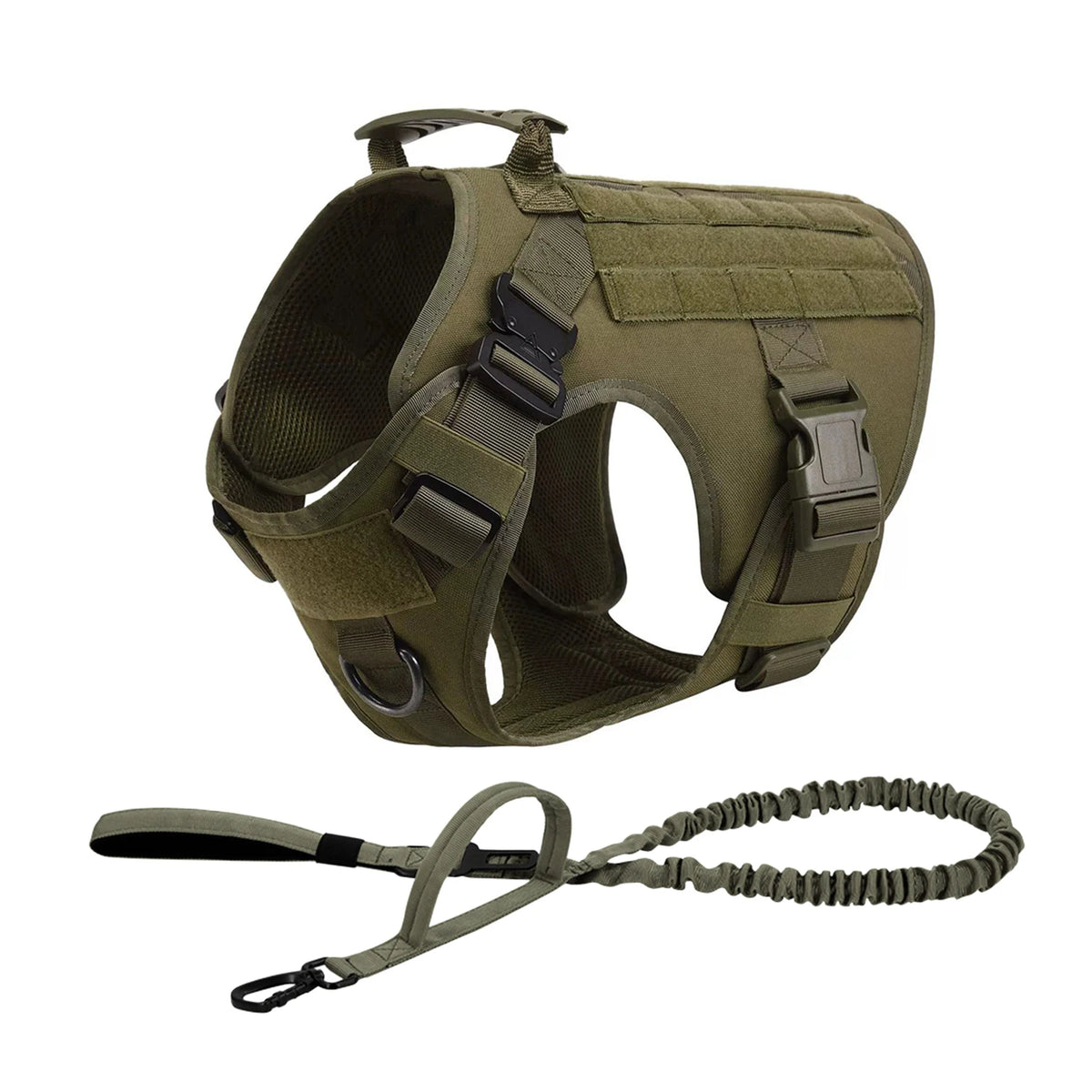 Tactical Dog Harness With Molle Pouches Quick Release Walking Vest