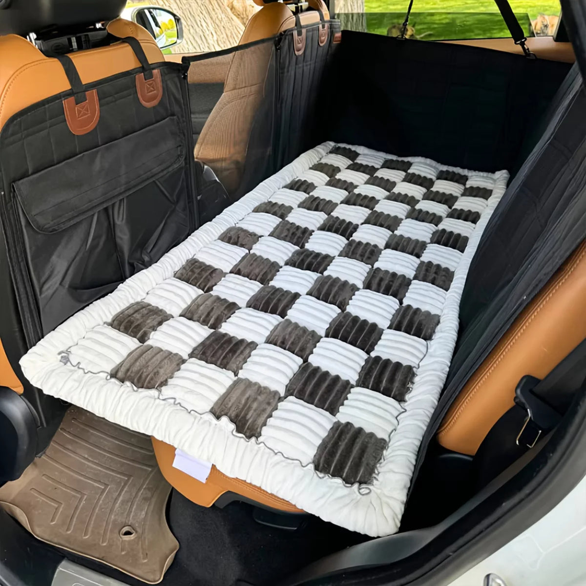 Washable Coral Fleece Dog Bed Mat And Anti Slip Car Seat Cover