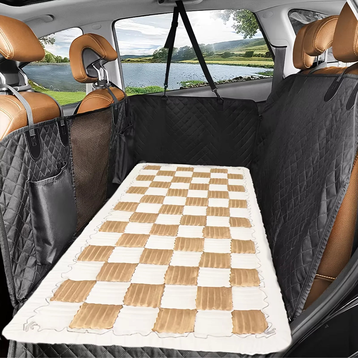 Washable Coral Fleece Dog Bed Mat And Anti Slip Car Seat Cover