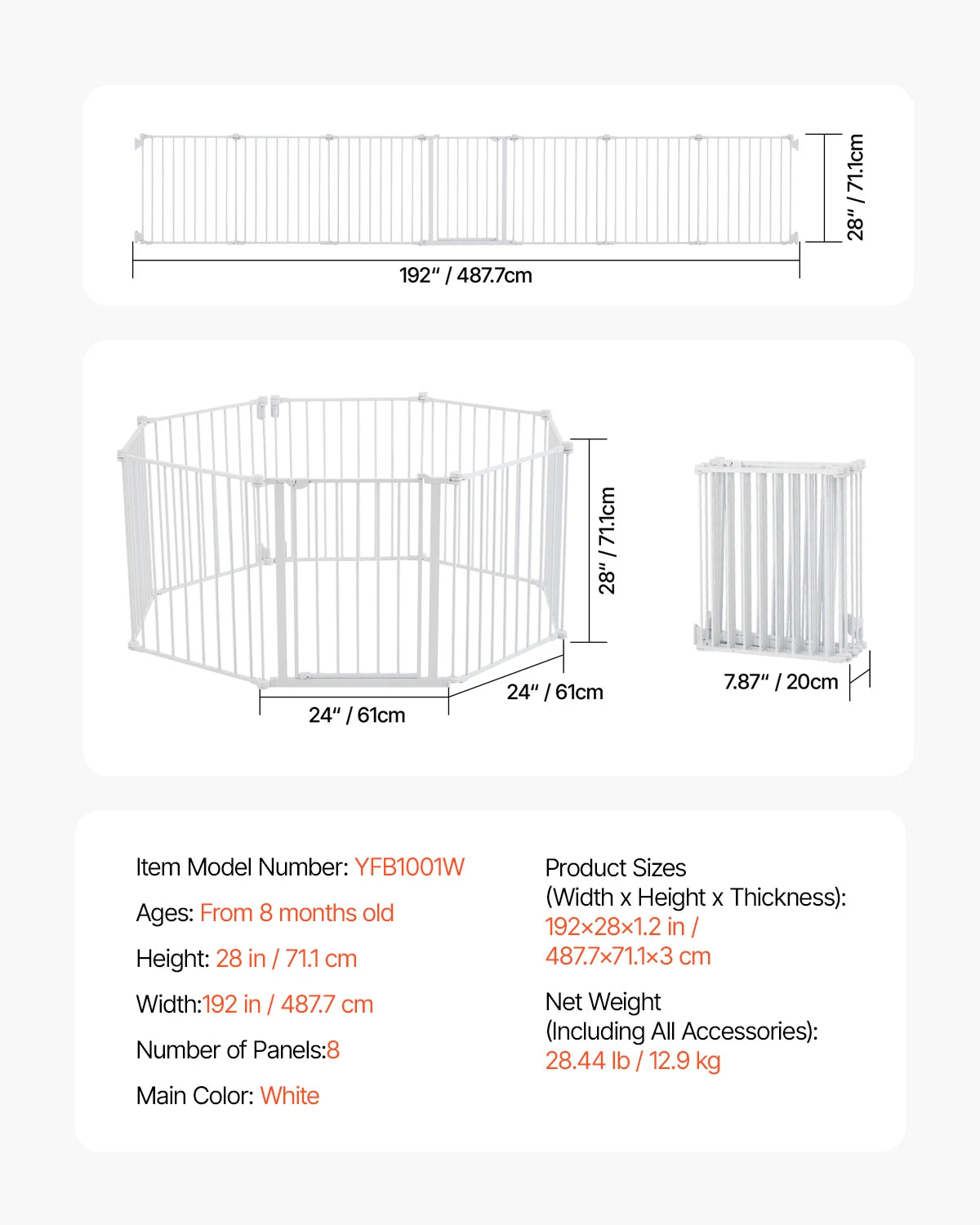 Pressure Mount Walk Thru Baby And Dog Gate With Secure Doorway