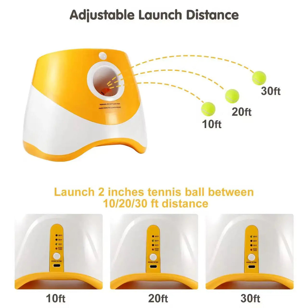 Automatic Rechargeable Dog Ball Launcher With Tennis Balls