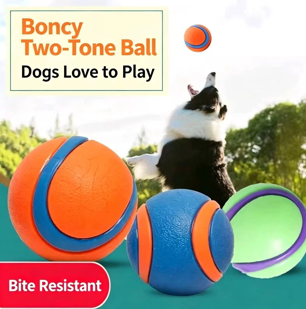 Glow In Dark Rubber Dog Toy Ball for Teething Outdoor Play