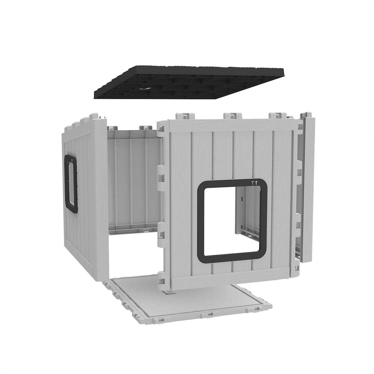 Weatherproof Plastic Pet Cabin With Sloped Drainage Roof