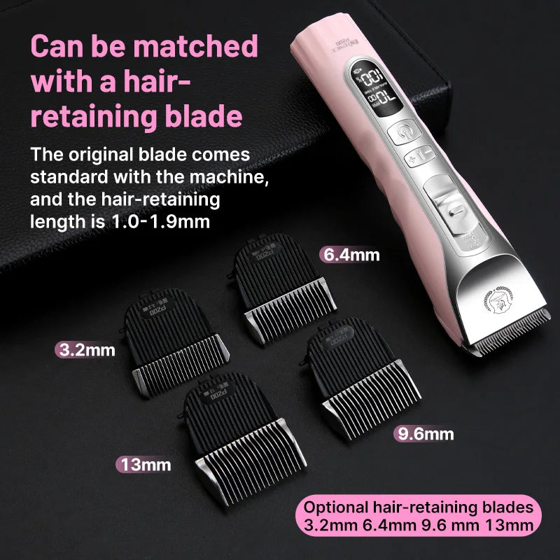 Cordless Dog Hair Trimmer LCD Screen Rechargeable Pet Grooming Clipper Shaver