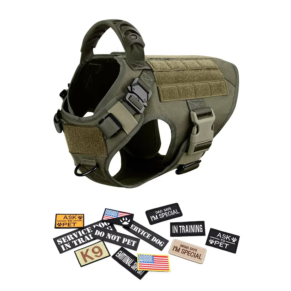 Tactical Dog Harness Vest Training Gear With Quick Release And Padding