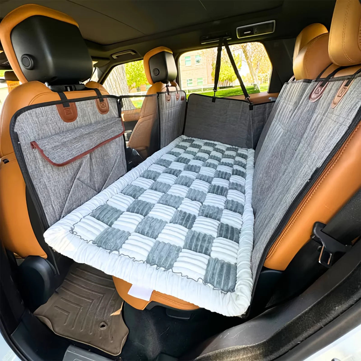 Washable Coral Fleece Dog Bed Mat And Anti Slip Car Seat Cover