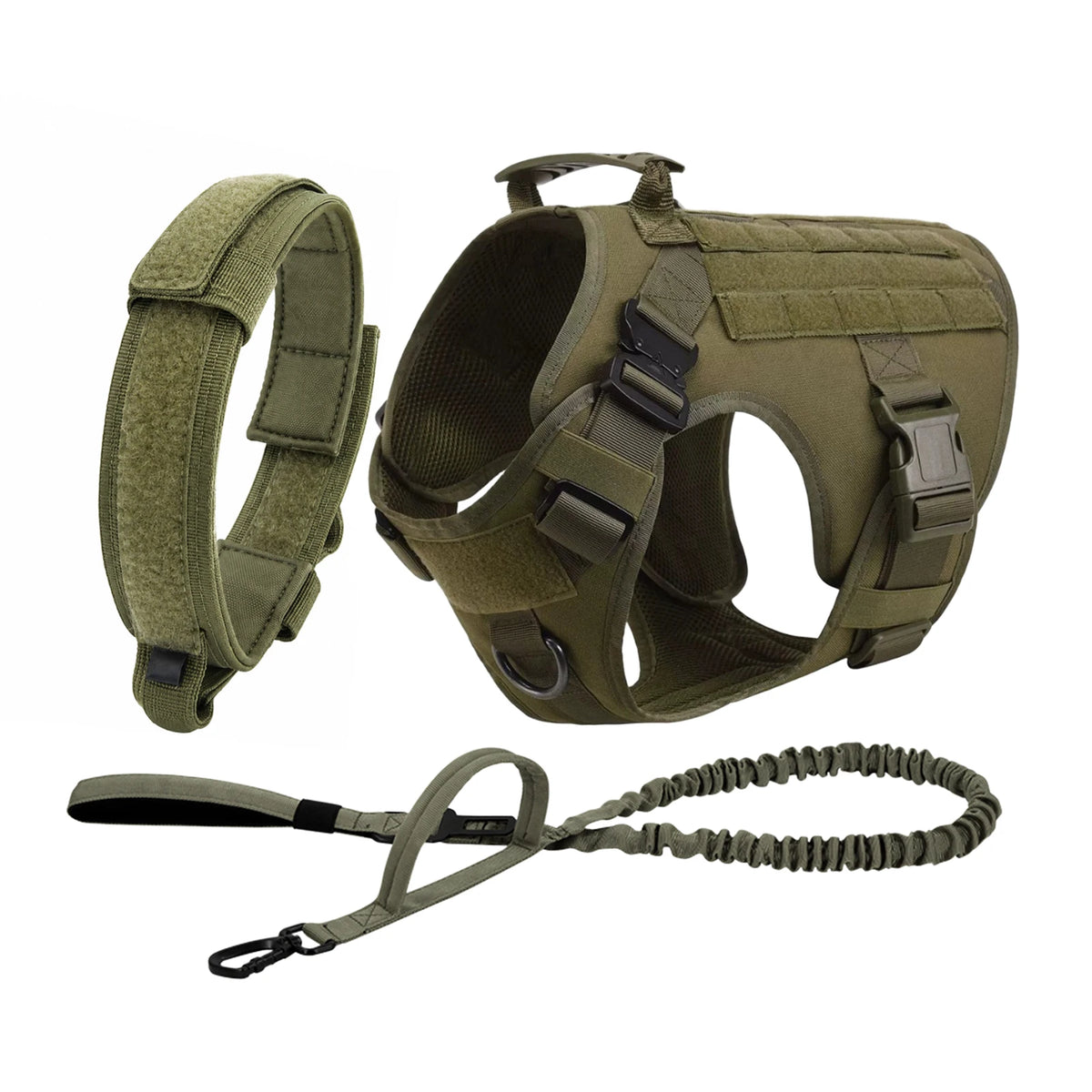 Tactical Dog Harness With Molle Pouches Quick Release Walking Vest
