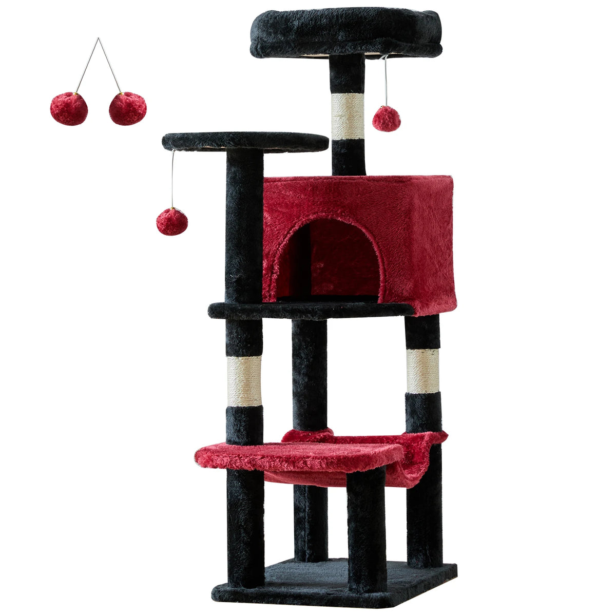 Multi-Level Cat Tree With Sisal Scratching Posts Indoor Climbing Tower For Cats