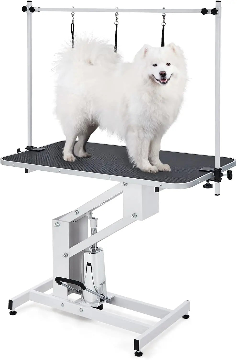 43.3" Electric Pet Grooming Table 350 LBS Heavy Duty Dog Grooming Arm for Large Dog Salon-Grade Pet Height Adjustable Grooming Station Slip Tabletop