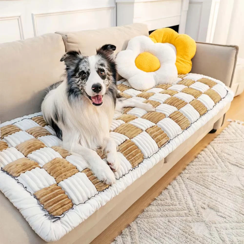 Washable Coral Fleece Dog Bed Mat And Anti Slip Car Seat Cover