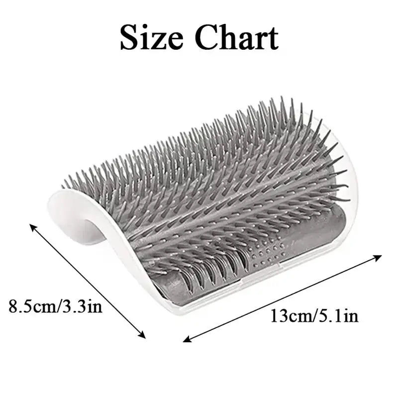 Premium Corner Cat Scratcher And Grooming Brush Comb With Catnip For Hair Care