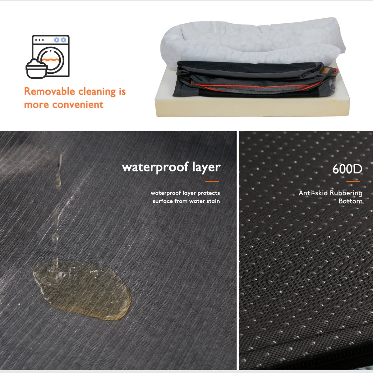Comfortable Fleece Dog Bed With Removable Washable Cover