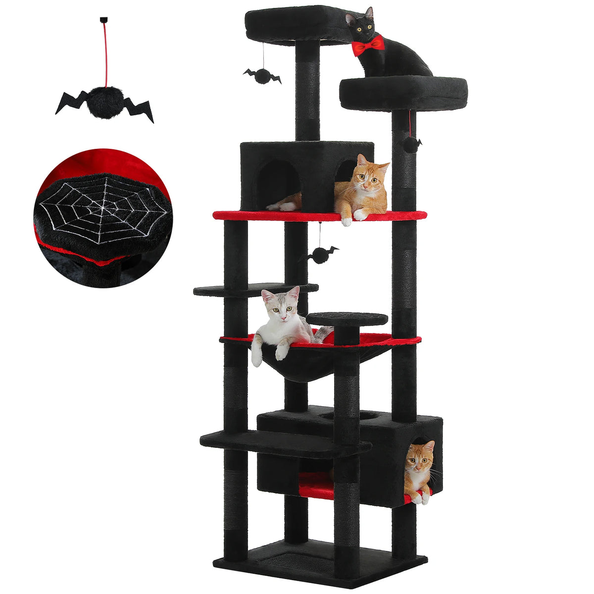 Large Cat Tree Tower With Sisal Scratching Posts Hammock And Condos