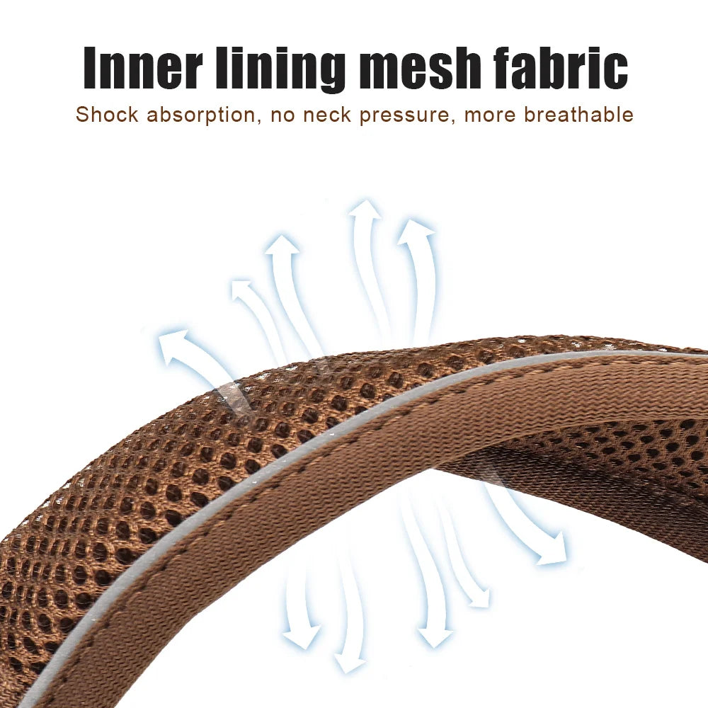 Personalized Dog Collar Mesh Breathable Dog Collars Reflective Pet Necklace Durable For Small Medium Large Dogs Free Engraving