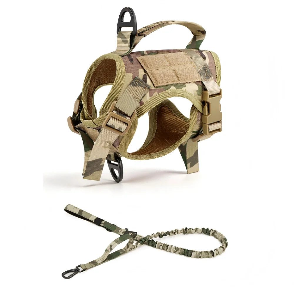 Adjustable Tactical Cat Harness And Leash Set With Escape Proof Quick Release