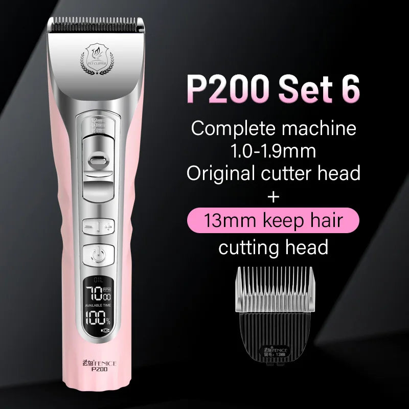 Cordless Dog Hair Trimmer LCD Screen Rechargeable Pet Grooming Clipper Shaver